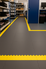 Dark Grey 10mm Industrial PVC Floor Tile Surface Texture
