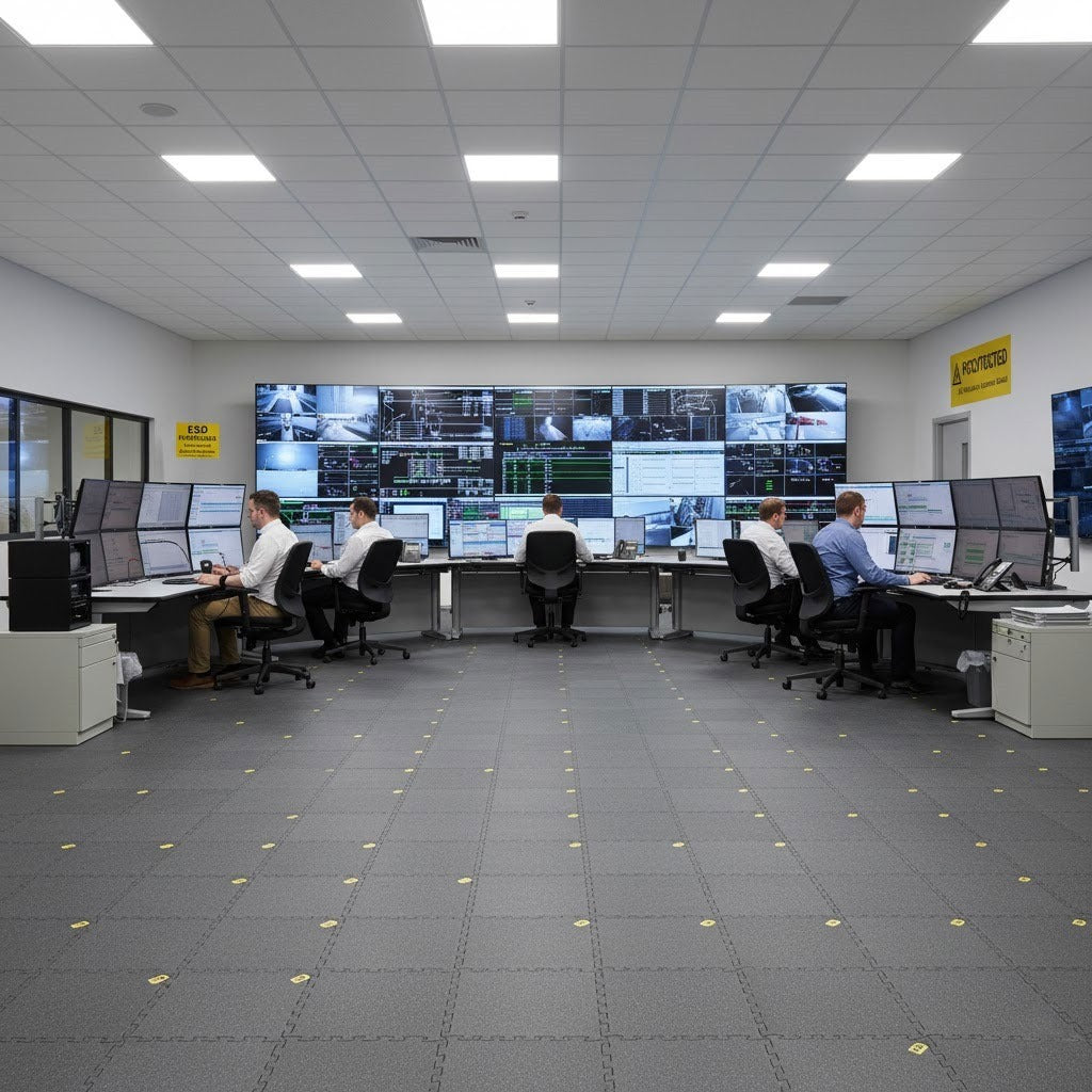 7mm ESD Anti-Static Interlocking PVC Floor Tiles | BS EN 61340 Compliant | Server Rooms & Electronics | UK Stock