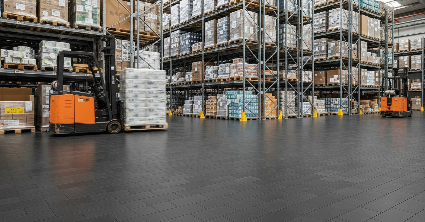 Industrial Concrete Cover Tiles - Damaged Floor Solution - Professional flooring