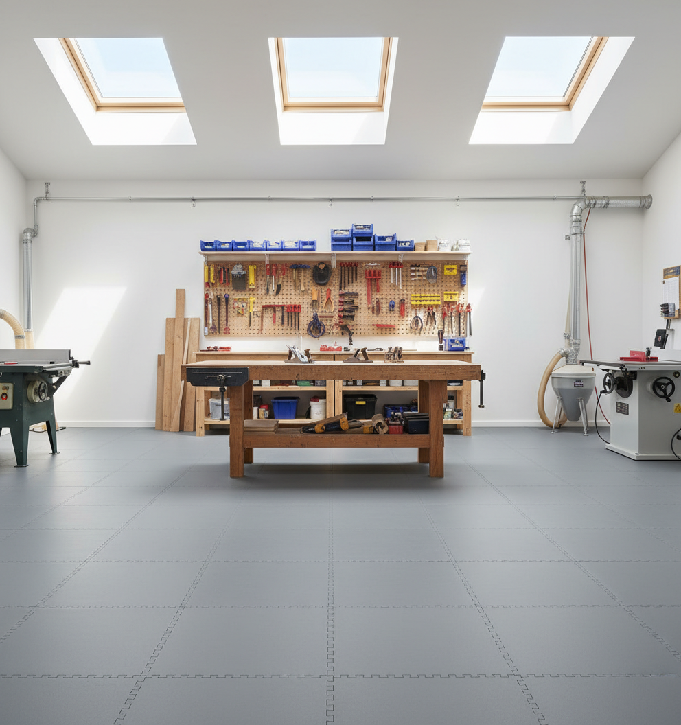 10mm PVC Floor Tiles Ultra Heavy Duty | Interlocking Garage & Workshop Flooring | 500x500mm 5 Tonne Load Rating UK