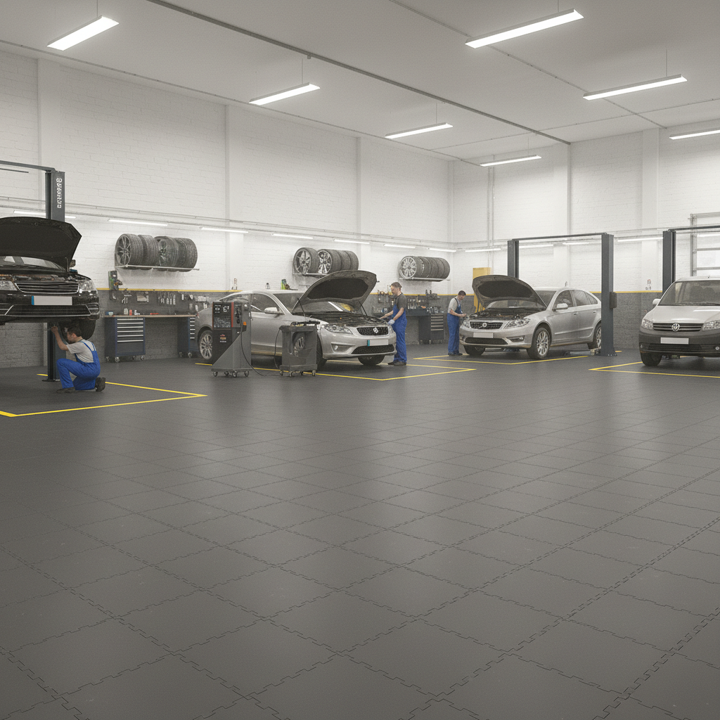 Commercial Garage Floor Tiles - 20 Tonne Load Rating - Professional flooring