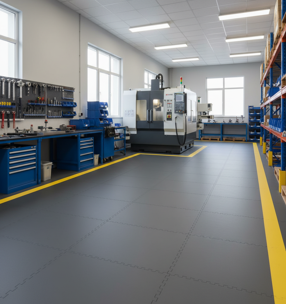 Fire Station Floor Tiles 10mm Heavy Duty | Appliance Bay Flooring Chemical Resistant | 5 Tonne Fire Engine Rated UK