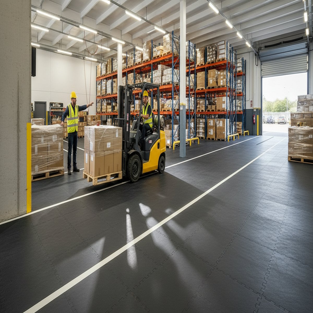 Fire Engine Bay Flooring - Appliance Weight Rated installed in home garage setting