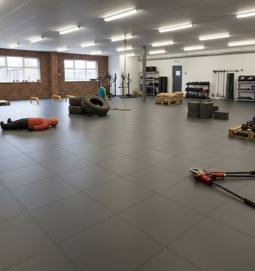 Fire Station Floor Tiles 10mm Heavy Duty | Appliance Bay Flooring Chemical Resistant | 5 Tonne Fire Engine Rated UK
