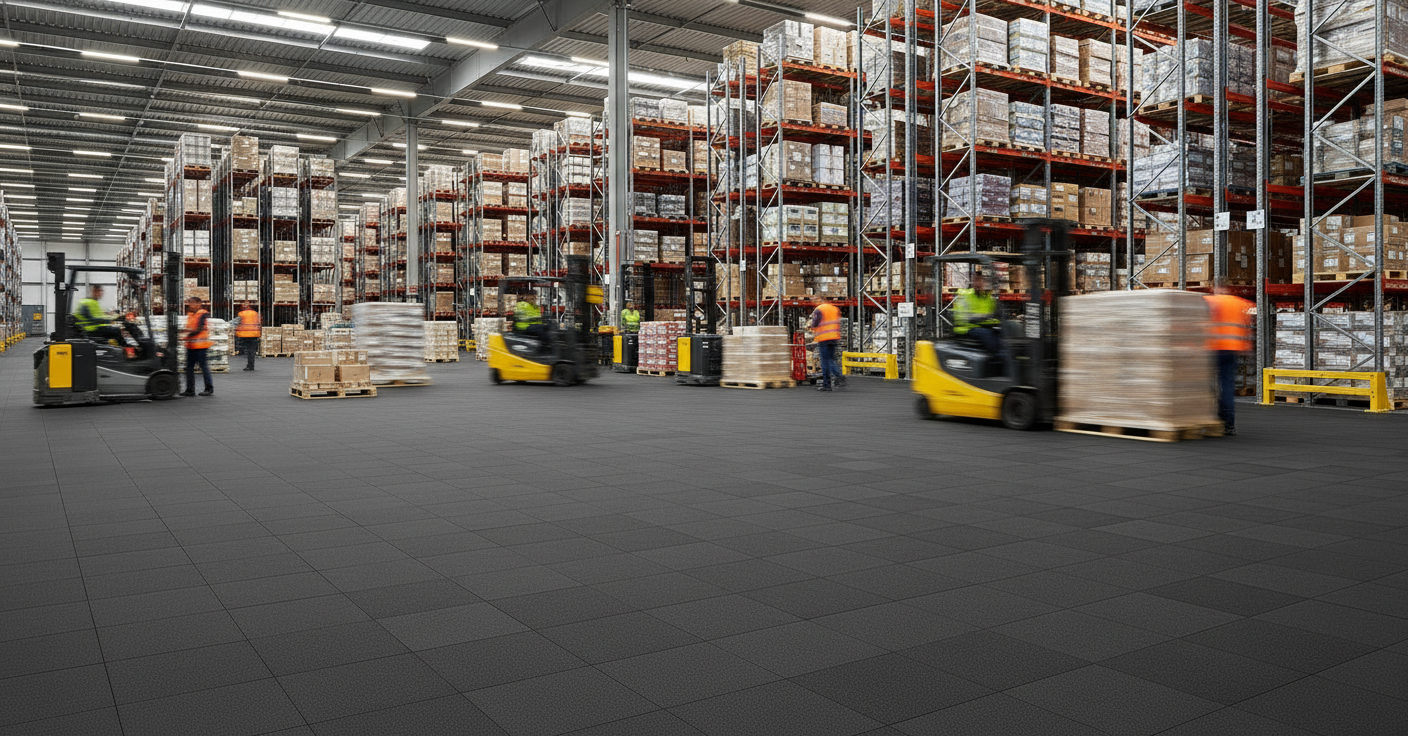 Forklift rated floor tiles 10mm 5 tonne load capacity warehouse flooring