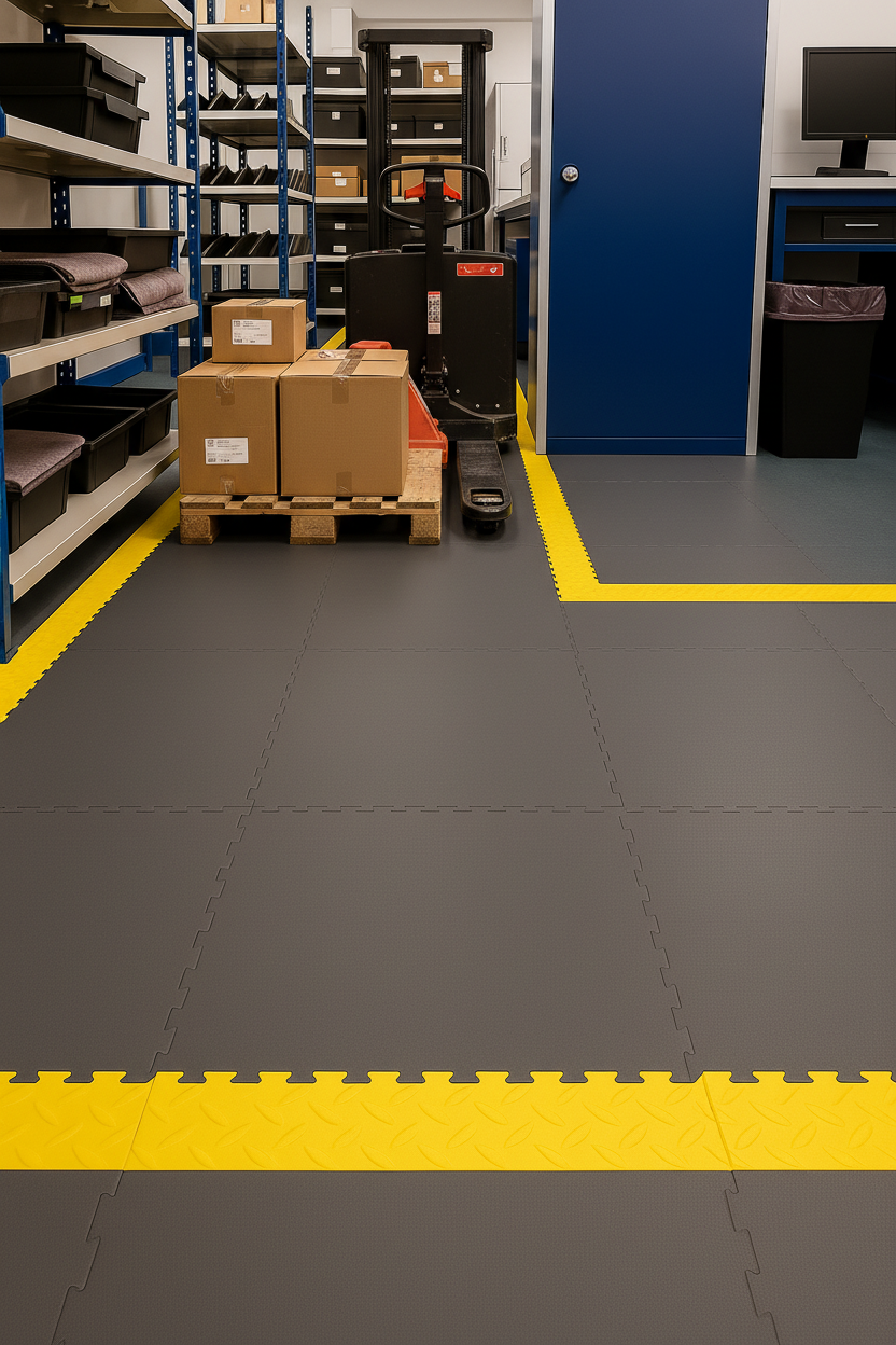 Forklift rated floor tiles 10mm 5 tonne load capacity warehouse flooring