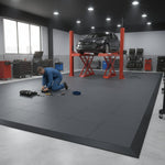 Heavy-Duty Concrete Overlay Tiles - 20 Tonne Rated installed in workshop setting