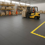 Heavy Duty Garage Floor Tiles 10mm PVC | Interlocking Oil Resistant Workshop Flooring | 5T Load Rated 500mm UK installed in home garage setting