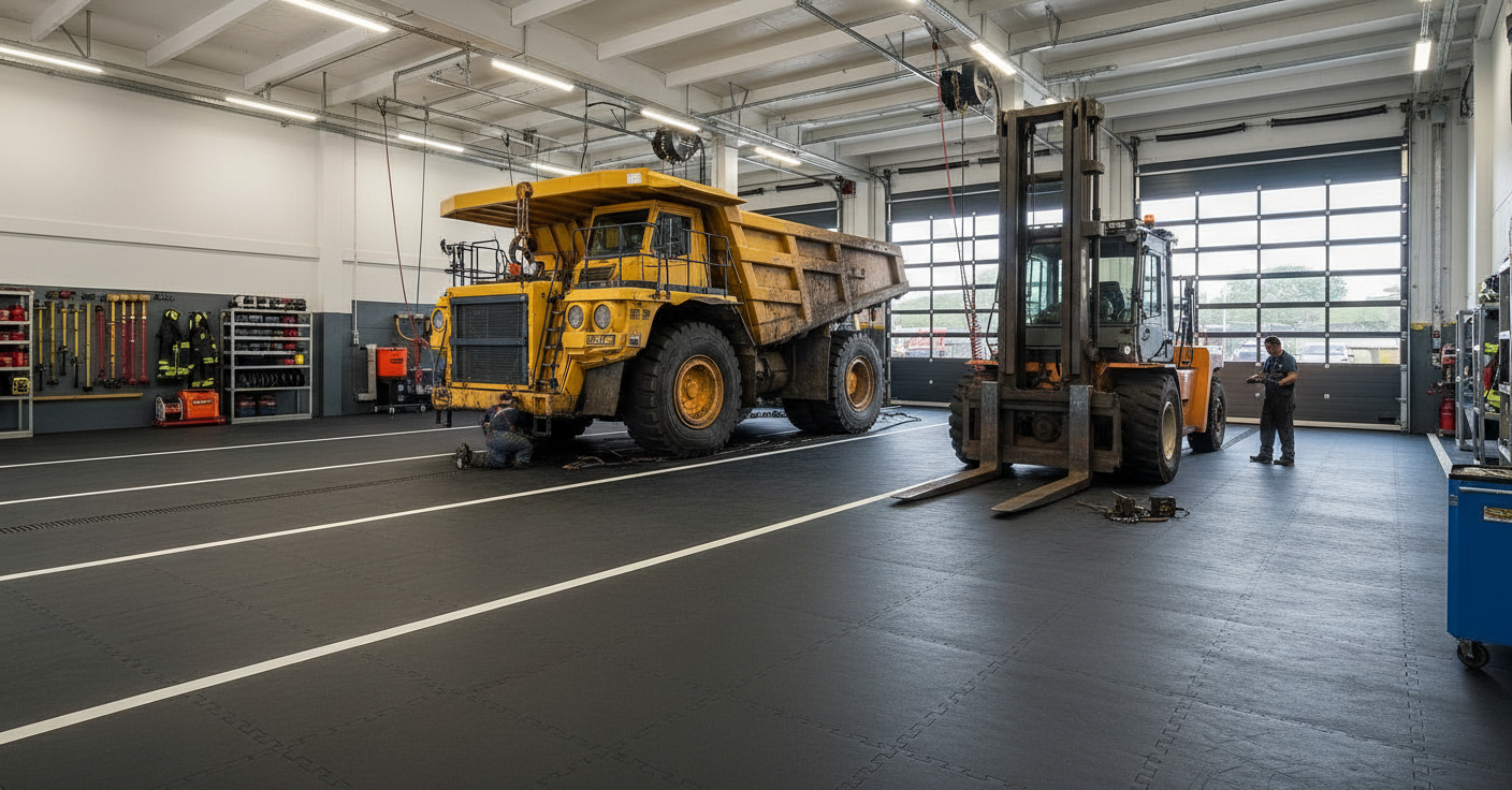 Industrial interlocking floor tiles 10mm PVC warehouse factory flooring UK