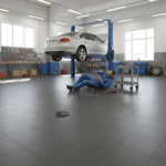 Non-Epoxy Industrial Flooring - Moisture Tolerant installed in home garage setting