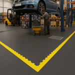 Oil chemical resistant floor tiles 10mm garage workshop diesel proof