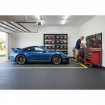 Precision Engineering Flooring - Coolant & Oil Resistant installed in home garage setting