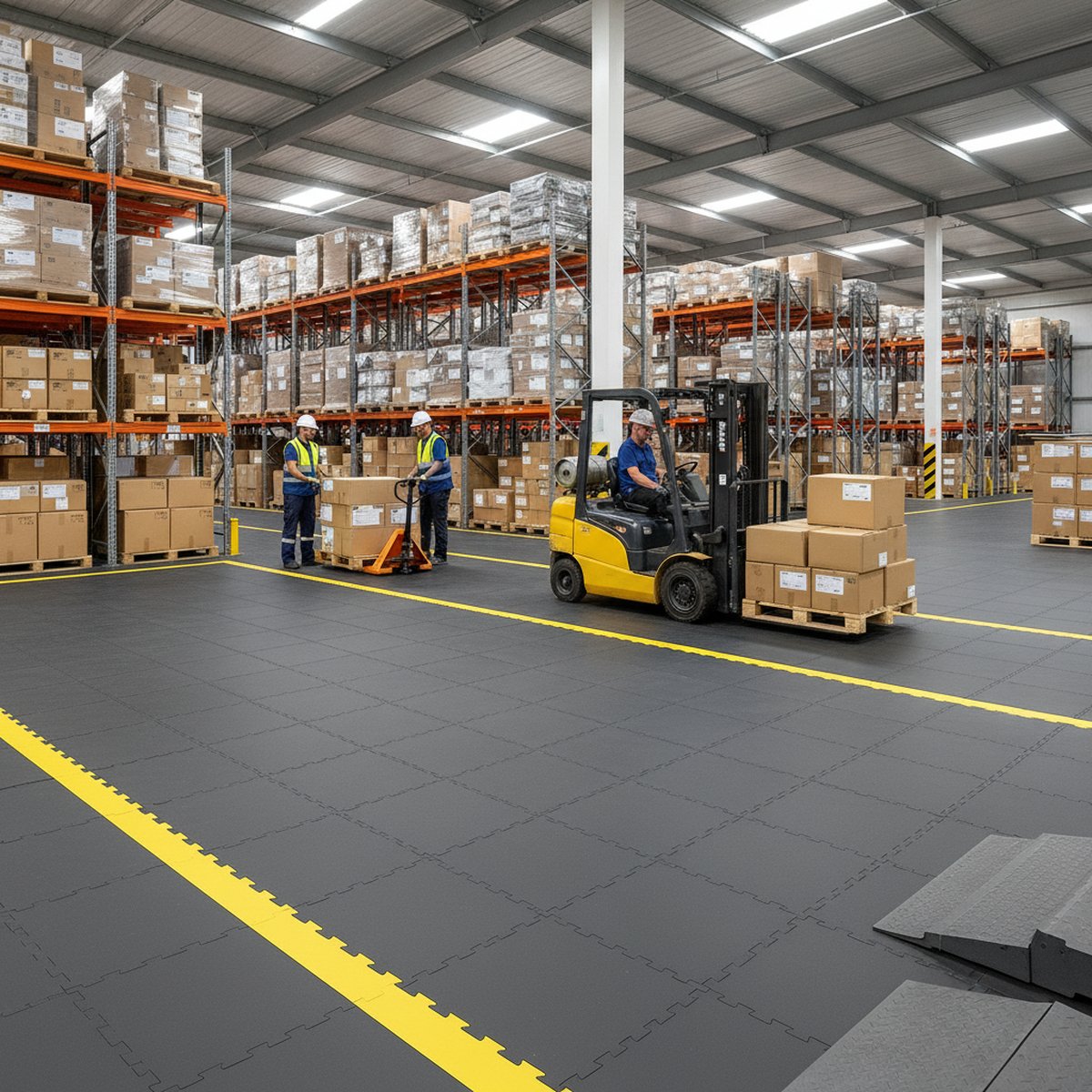 Precision Engineering Flooring - Coolant & Oil Resistant installed in warehouse setting