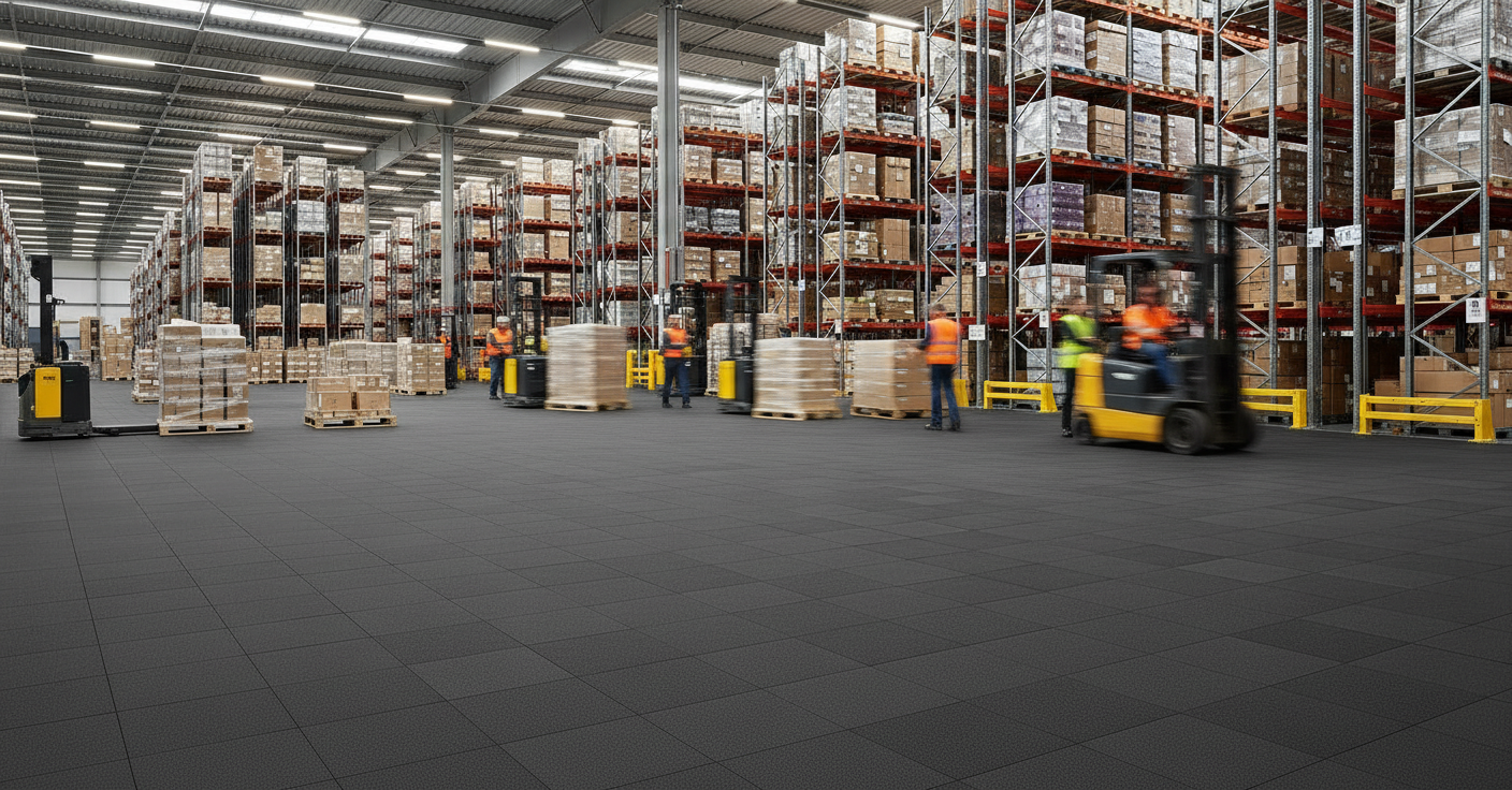 Distribution Warehouse Floor Tiles - Forklift Traffic Rated