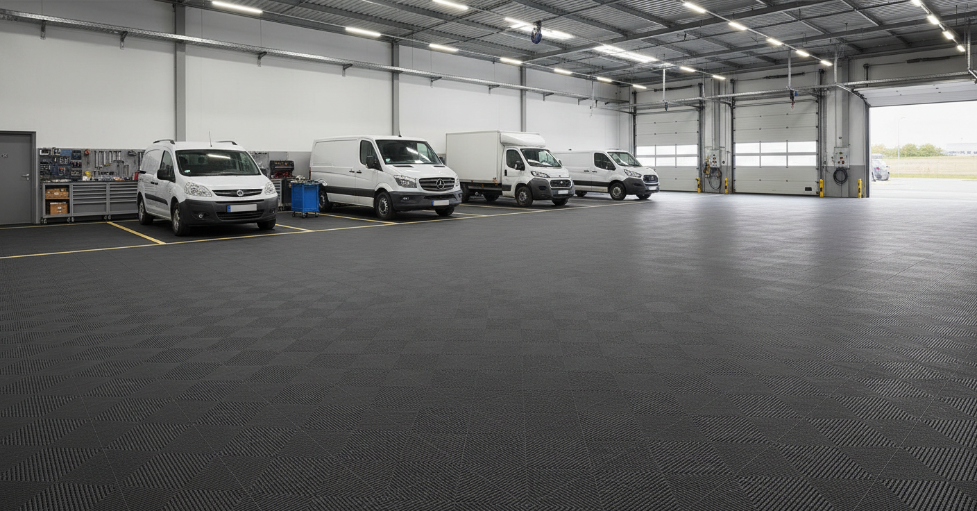 Quick-Install Commercial Garage Flooring - Zero Downtime - Professional industrial flooring