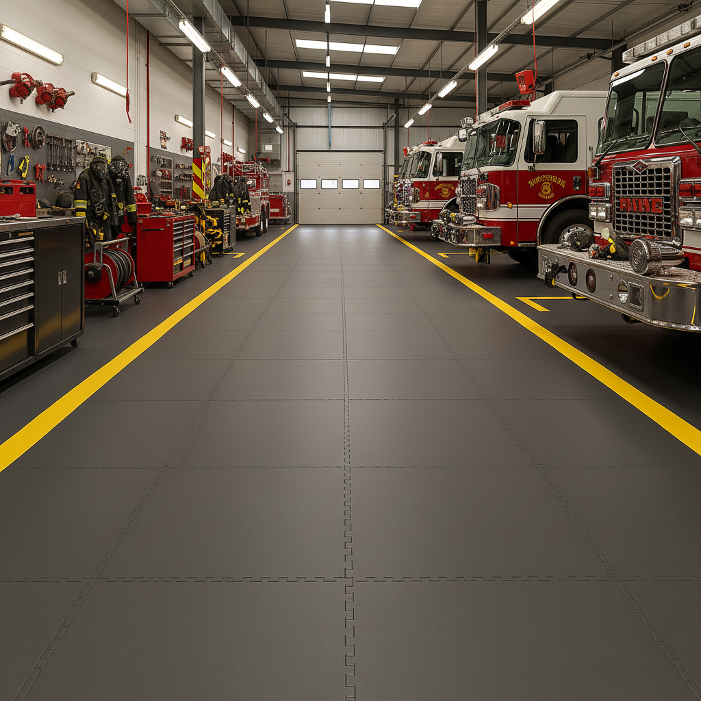 Fire Station Floor Tiles - Decontamination Compatible