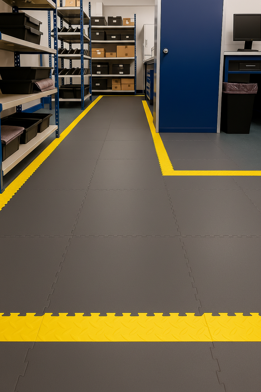 MOT Workshop Floor Tiles - Oil-Resistant Surface