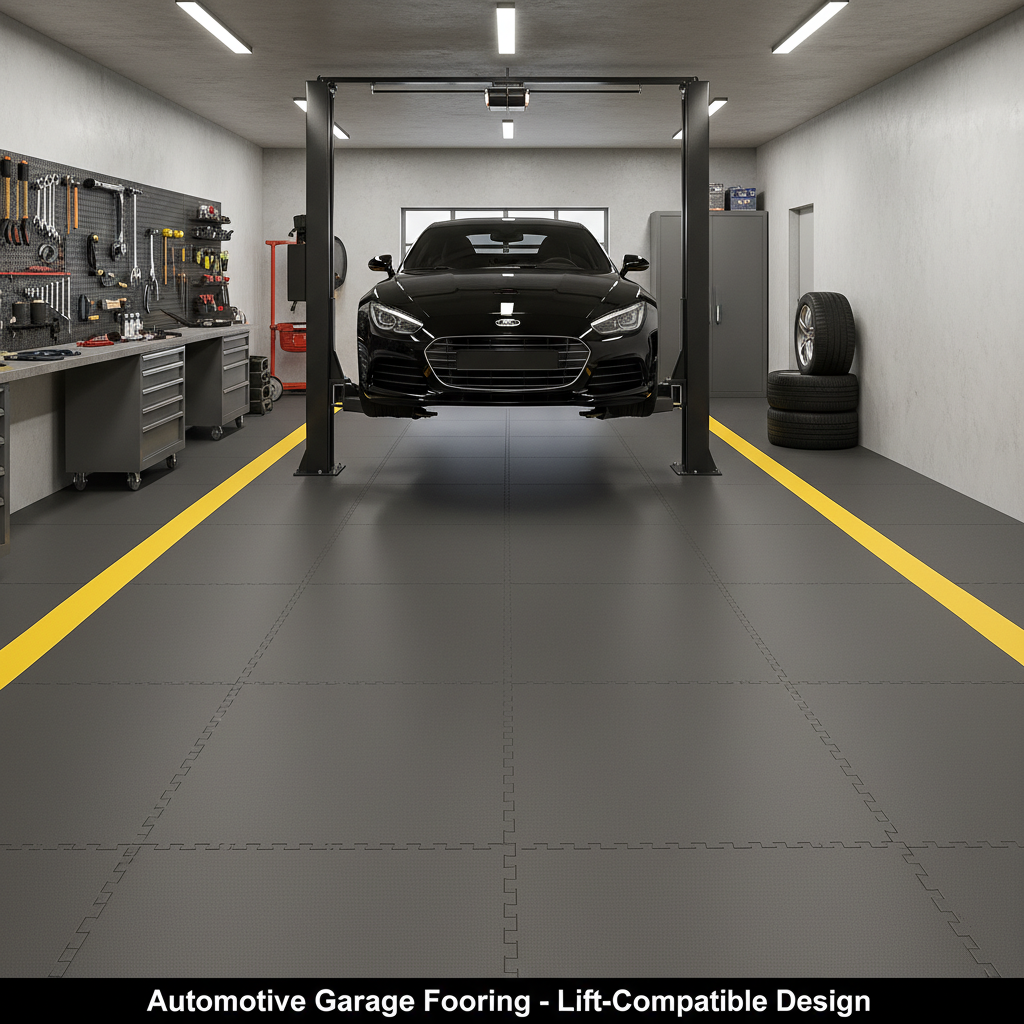 Automotive Garage Flooring - Lift-Compatible Design