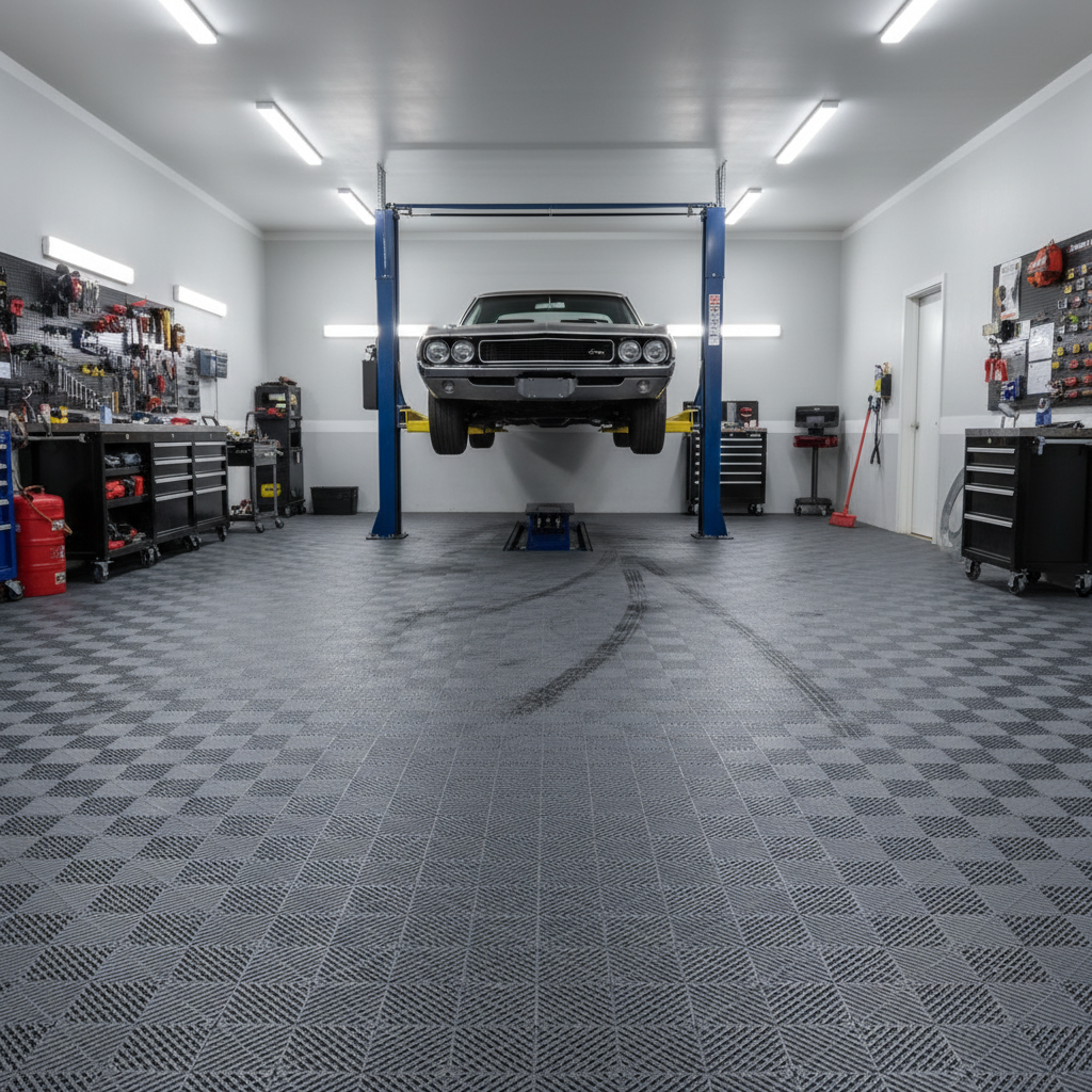 Automotive Garage Flooring - Lift-Compatible Design