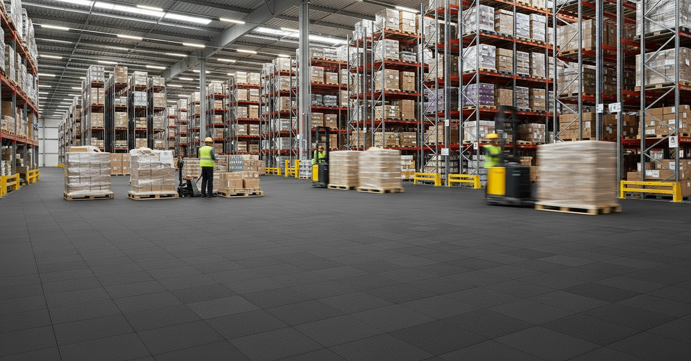 Logistics Warehouse Floor Tiles - Forklift & Pallet Jack Rated