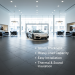 Retail showroom floor tiles 10mm PVC car dealership shop flooring UK