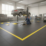Trade Workshop Flooring - Oil & Chemical Resistant installed in workshop setting