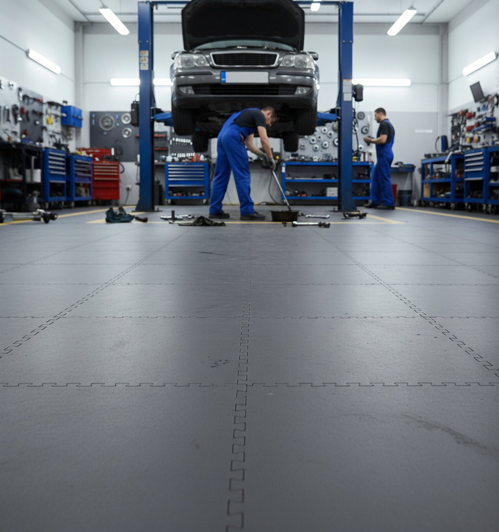 7mm Heavy-Duty Interlocking PVC Garage Floor Tiles | Industrial Grade | UK Stock