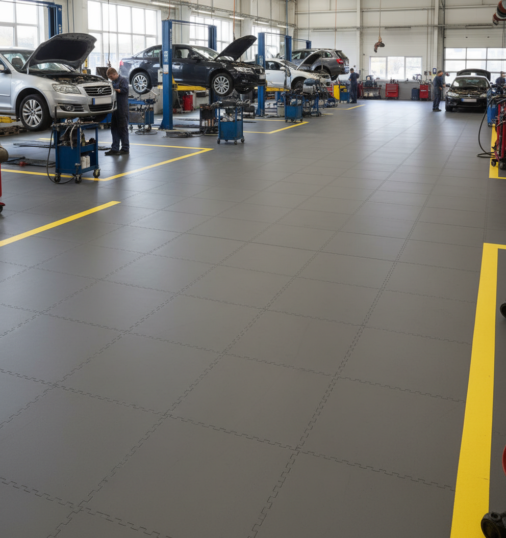 7mm Heavy-Duty Interlocking PVC Garage Floor Tiles | Industrial Grade | UK Stock