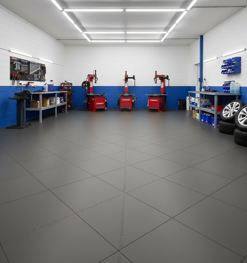7mm Heavy-Duty Interlocking PVC Garage Floor Tiles | Industrial Grade | UK Stock