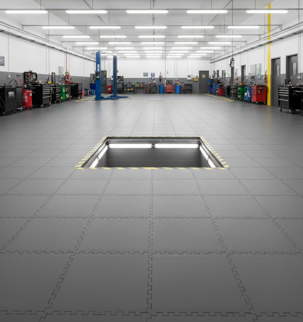 10mm PVC Floor Tiles Ultra Heavy Duty | Interlocking Garage & Workshop Flooring | 500x500mm 5 Tonne Load Rating UK