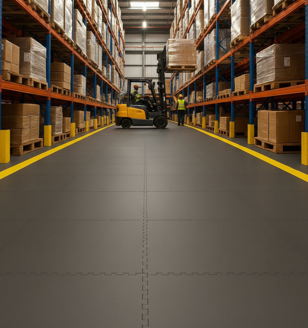 Forklift Rated Floor Tiles 10mm PVC | 5 Tonne Load Capacity Industrial Flooring | Warehouse & Distribution Centre UK