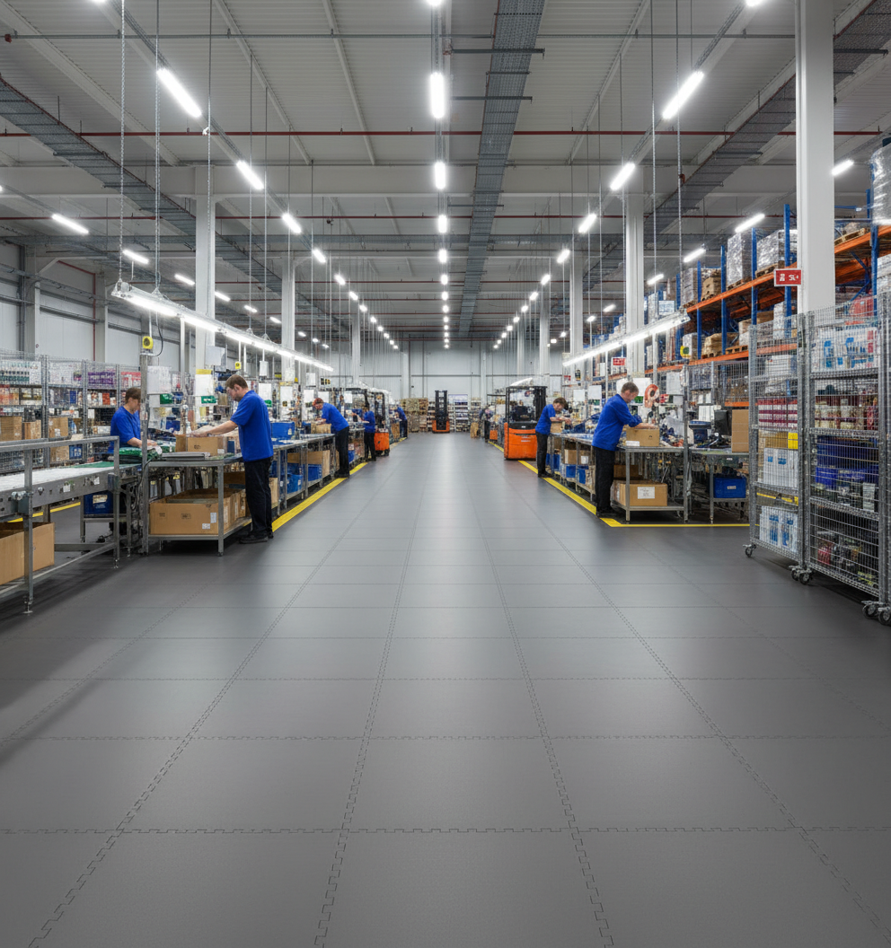 Forklift Rated Floor Tiles 10mm PVC | 5 Tonne Load Capacity Industrial Flooring | Warehouse & Distribution Centre UK