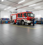 Fire Station Floor Tiles 10mm Heavy Duty | Appliance Bay Flooring Chemical Resistant | 5 Tonne Fire Engine Rated UK