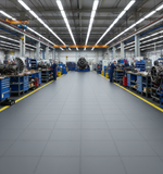 Aircraft Hangar Flooring Tiles 10mm PVC | Aviation Workshop Floor Protection | Jet Fuel Resistant 5T Load UK