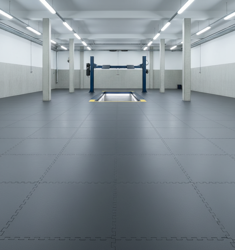 Anti-Slip R10 Industrial Floor Tiles 10mm | Heavy Duty PVC Non-Slip Workshop Flooring | Wet Area Safe 5 Tonne Rated UK