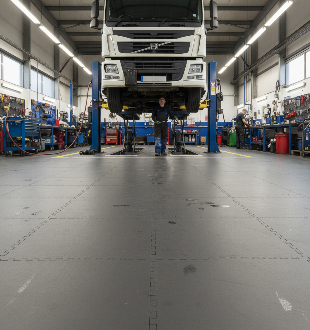 5 Tonne Load Rated PVC Floor Tiles 10mm | Ultra Heavy Duty Forklift & HGV Flooring | Industrial Strength 500x500mm UK