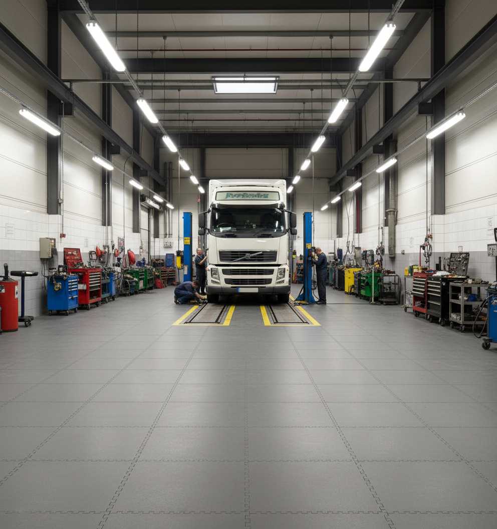 5 Tonne Load Rated PVC Floor Tiles 10mm | Ultra Heavy Duty Forklift & HGV Flooring | Industrial Strength 500x500mm UK