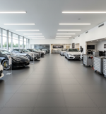 Retail Showroom Floor Tiles 10mm PVC | Car Dealership Shop Flooring | Professional Interlocking Display Tiles UK