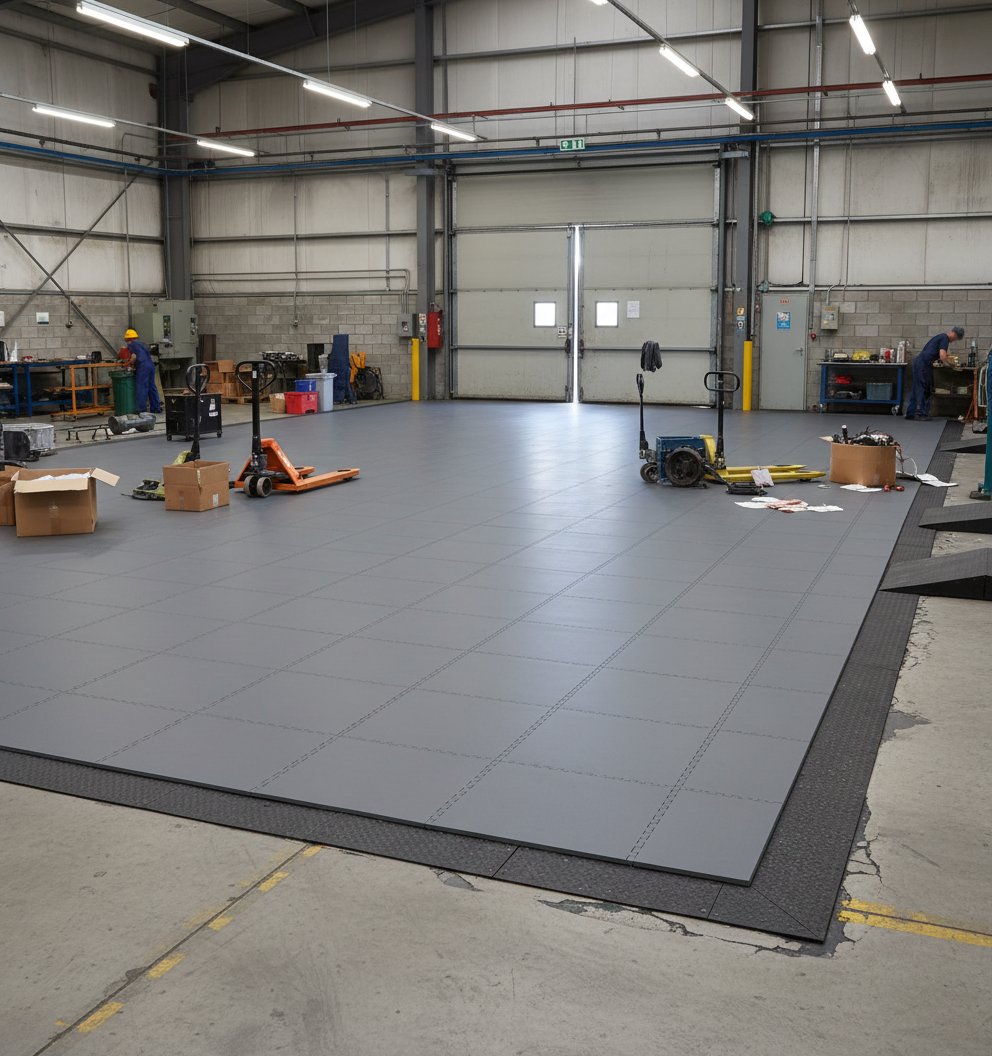 Industrial Concrete Cover Tiles - Damaged Floor Solution