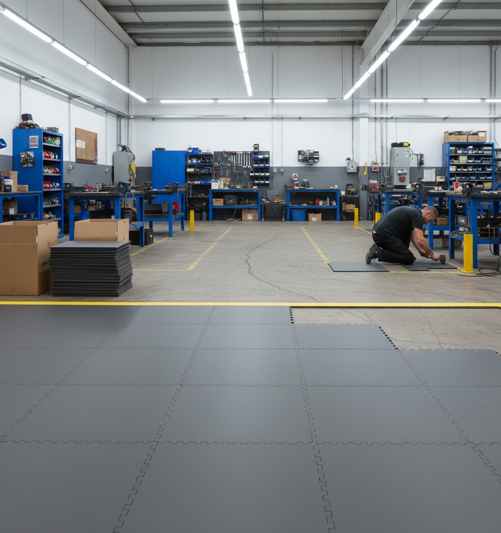 Industrial Concrete Cover Tiles - Damaged Floor Solution