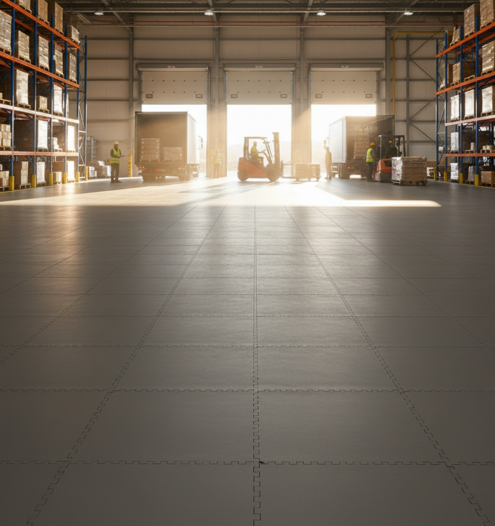 Logistics Warehouse Floor Tiles - Forklift & Pallet Jack Rated