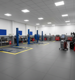 MOT Workshop Floor Tiles - Oil-Resistant Surface
