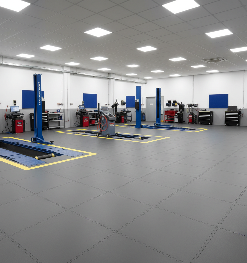 Automotive Garage Flooring - Lift-Compatible Design
