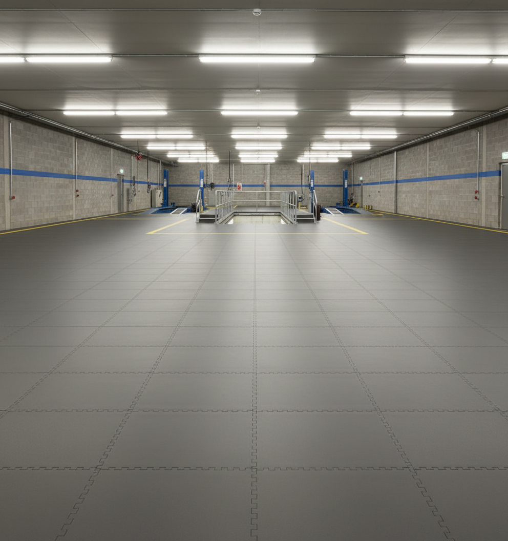 Automotive Garage Flooring - Lift-Compatible Design