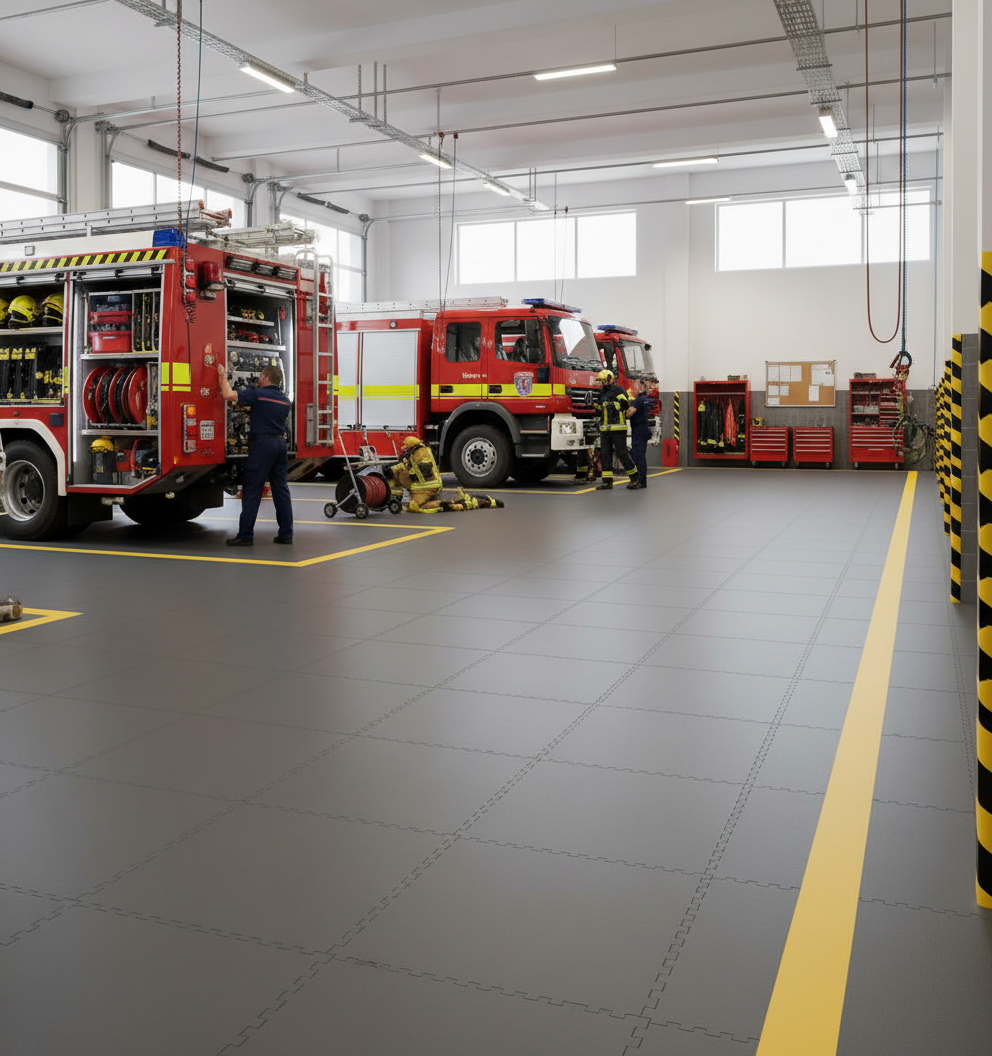 Fire Station Floor Tiles - Decontamination Compatible